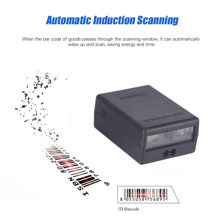 Embedded Fixed Mount USB Barcode Scanner 1D CCD Qr Reader Module