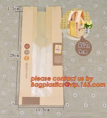 OPP Window Paper Bags, opp paper bags, Custom printed French bread packaging
