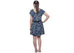 Short Sleeve Floral Maxi 100 Polyester Maxi Dress With Smocked Around Shoulder