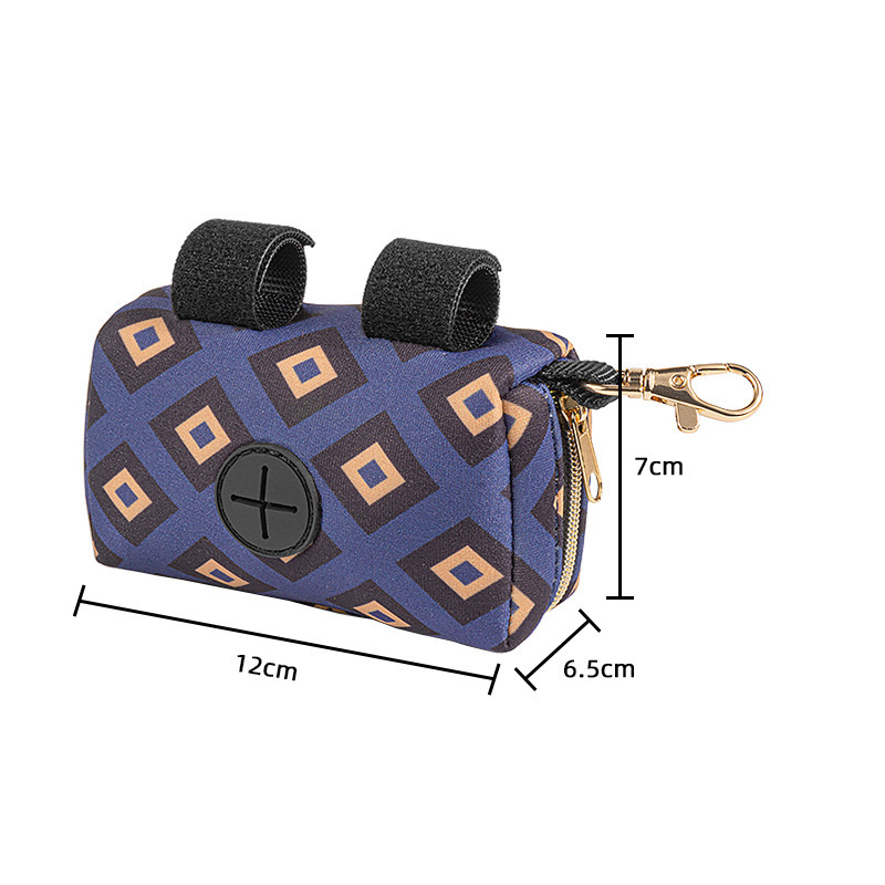 Amazon hot selling neoprene Dog Pet waste Poop waterproof Bag pet Dispenser bag folded Pet Travel Accessories with hook