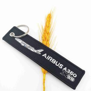 Wholesale A350 XWB Exclusive + Double Embroidery&quot; AIRBUS Keychain | Aviation Collector's Grade | High-Contrast Stitching + Anti-Rust Ring​ from china suppliers