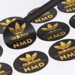 Custom Logo Hot Stamping Matte Black Adhesive Label Sticker Round