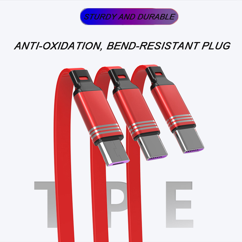 Multi Function 1.1m Three In One USB Cable Extendable Data Line