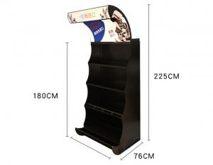 China Shopping Mall Food Store Shelving Snack Food Display Stand With Advertising Light Box on sale