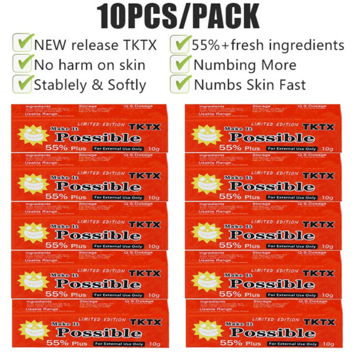 Possible TKTX Tattoo Numbing Cream Anesthetic Painless For Microneedling