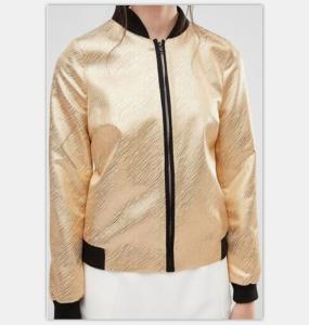 Wholesale Women Fashion Gold Quilted Ma1 Bomber Jacket Autumn Waterproof Lightweight from china suppliers