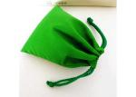 Small Size Custom Green Velvet Drawstring Bags Soft To Protect Jewelry