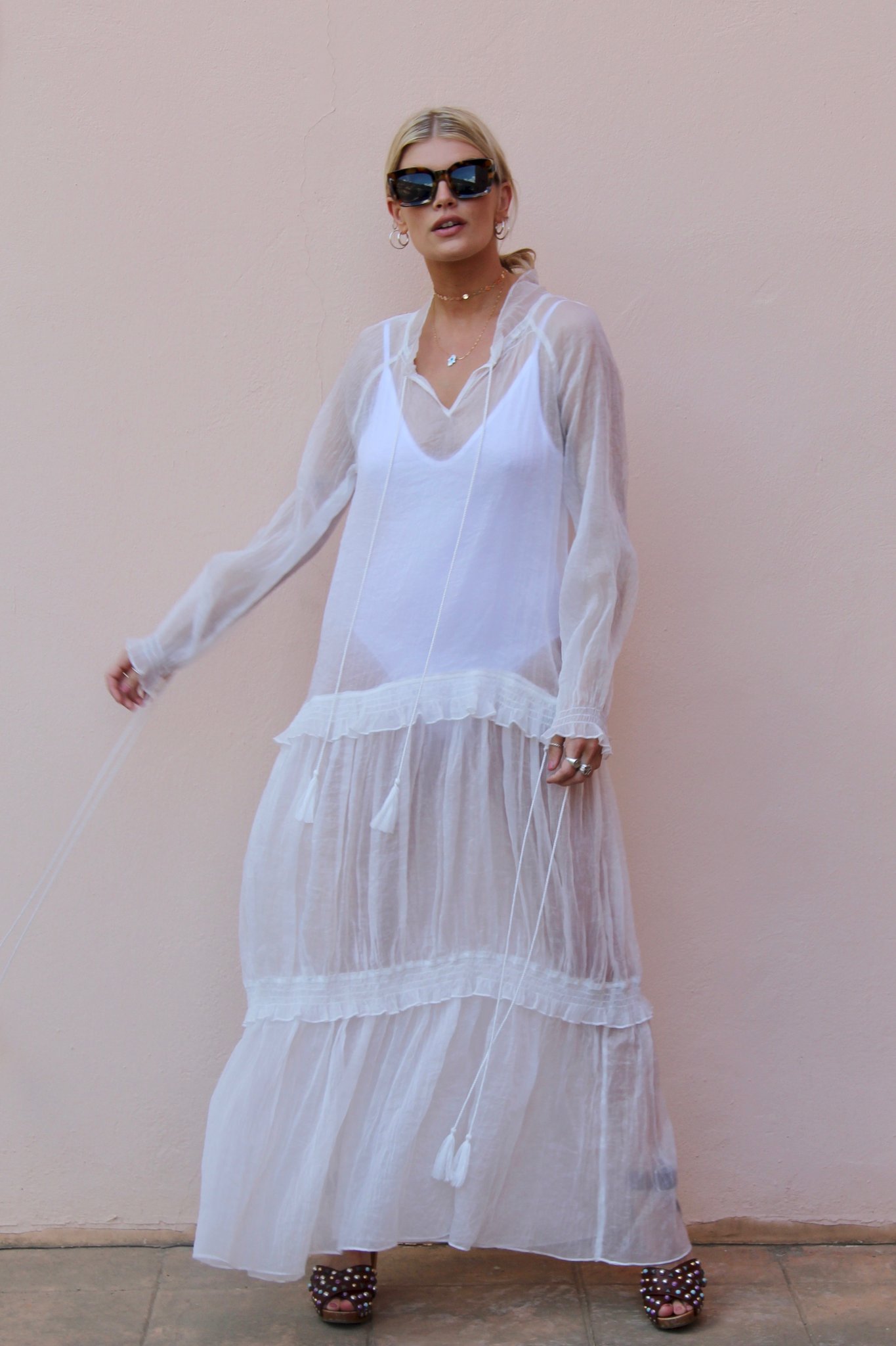 Clothing Fashion Women See-Through Sexy Beach Cover Up Dresses