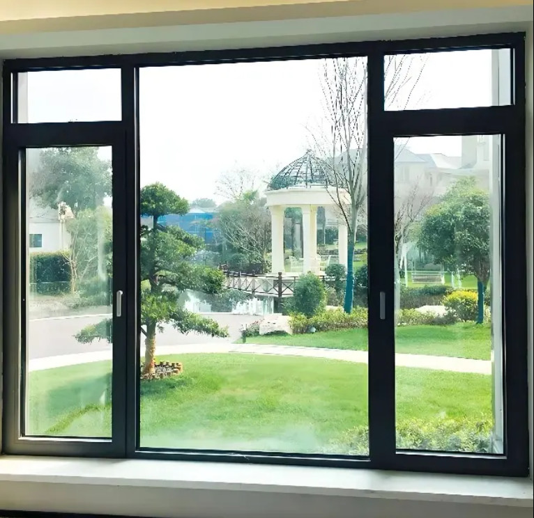 80mm Width Horizontal Opening Aluminum Casement Glass Windows For Commercial Buildings