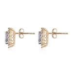 Solid 925 Sterling Silver Created Tanzanite CZ Christmas Jewelry Stud Earrings