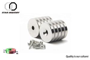 Wholesale Car Neodymium Disc Countersunk Hole Magnets D25.4 x 4.95 x 12.7mm For Electric Motor from china suppliers