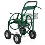 Green Portable Heavy Duty Garden Lawn Water Hose Reel Storage Cart for Easy