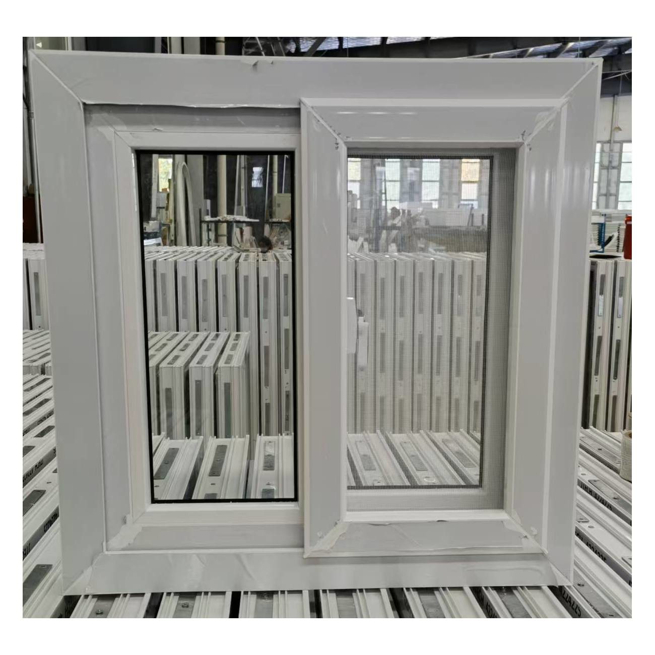 Double Pane Sliding Glass PVC Windows UPVC Vinyl Sliding Window