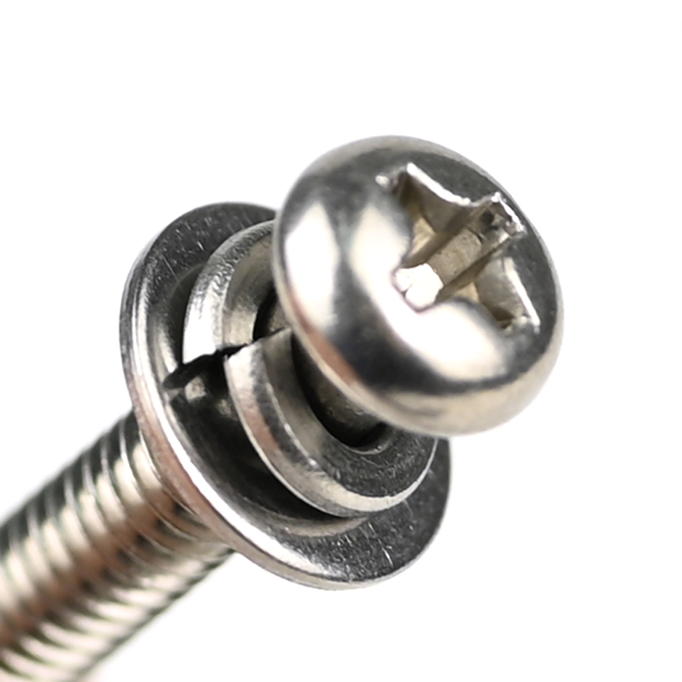 ISO Standard M4 X 25mm Stainless Steel Pan Head Phillips Machine Screws With Washer for Door