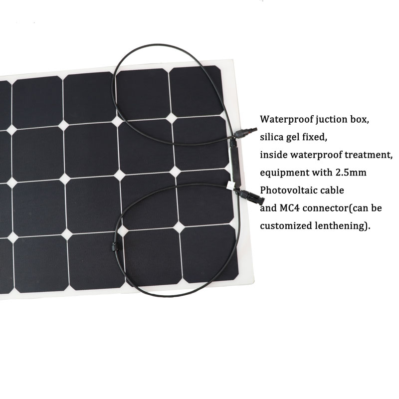 Anti Aging 100W Semi Flexible Monocrystalline Solar Panel