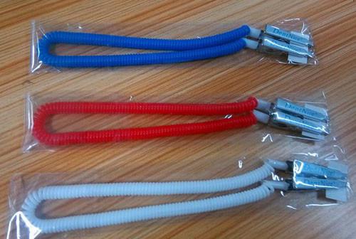 Dental patient napkin bib wowel holders metal clips&flexible coil lanyard tether