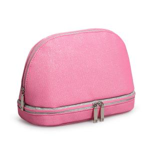Wholesale Wholesale Portable Beautiful Pink PU Shell Shape Make Up Cosmetic Bag from china suppliers