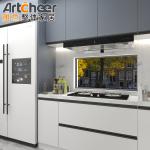 Small Kitchen Apartment Melamine Kitchen Cabinet Door with Contemporary Design