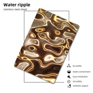 Wholesale 316 Decorative Stainless Steel Sheet 4x8 3d Hammer Panel Gold Mirror Water Ripple Stainless Steel Plate from china suppliers