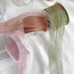 Polyester 38mm Organza Ribbon Eco Friendly Pale Pink Organza Ribbon