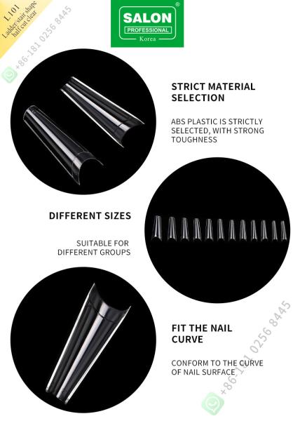 Ladder/Stair Shape Half Cut False Nail French Style Artificial Nail Tips Fake