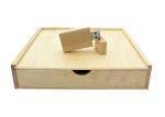 Unfinished sliding lid wooden gift box pine wood photo packaging box