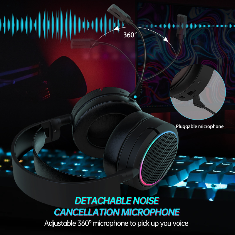 NO Active Noise Cancellation Wireless Gaming Headphones X3 Pro 2.4G 7.1 Headset for PC