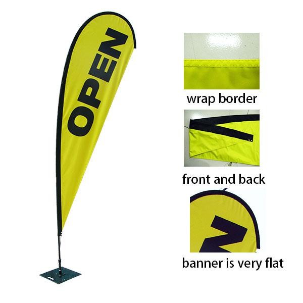Digital Printing Feather Teardrop Beach Flag With CE Certified