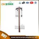 outdoor gym equipment equipment park wood outdoor arm stretcher
