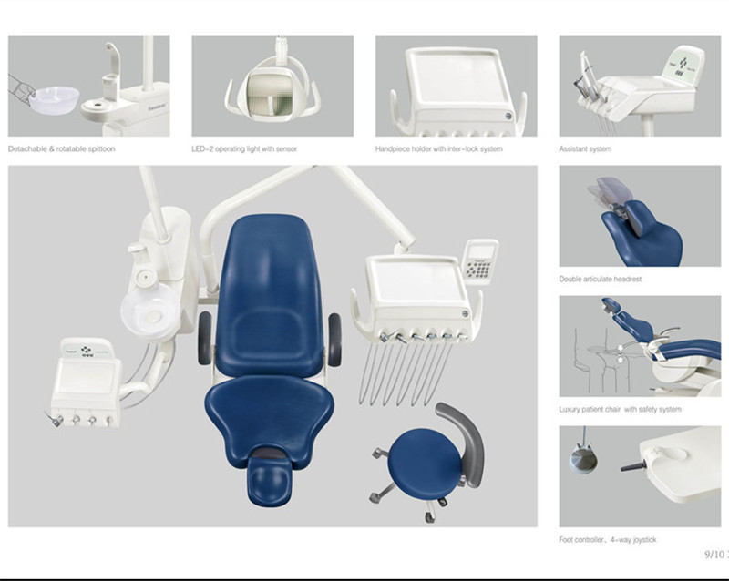 Hanging Type Dental Chair Unit D540 Operating 100V 230V 55L/Min