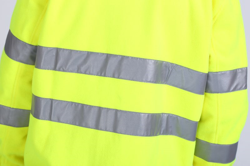 100% Polyester Microfleece Hi Vis Fleece Jacket , 360gsm Cold Weather Work Jacket