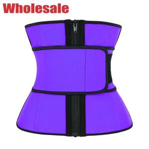 Wholesale OEM Purple Single Belt Latex Hourglass Waist Trainer With Zipper from china suppliers