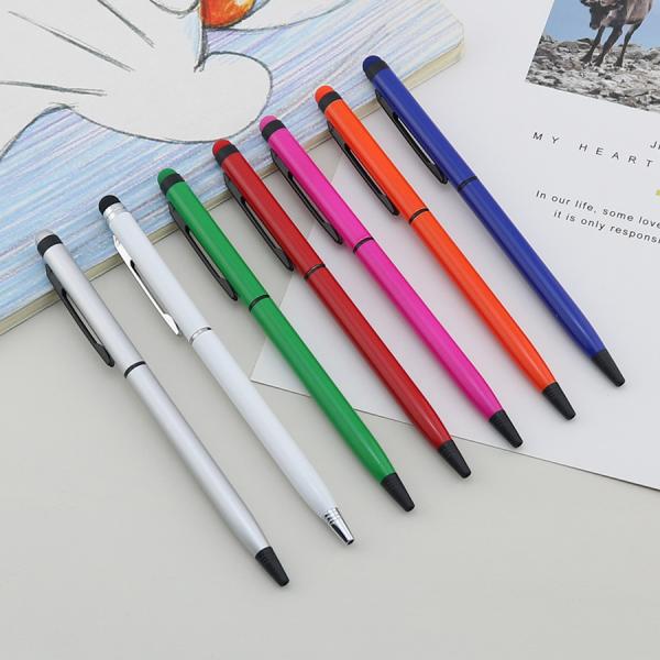 Colorful Metal Ballpoint Pen Touch Screen Twist Stylus Ball Pen For Office