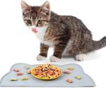 Silicone Pet Food Mat For Floor Waterproof Non Slip Pet Feeding Mat Raised Edge