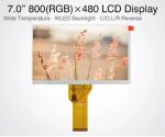 RGB TFT Color LCD Display 50 Pins 250 Nits 7 Inch 800x480