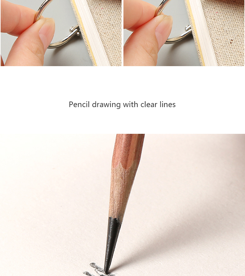 Retro Spiral Sketchbook Linen Hardcover 120 Pages 160 Gsm Refillable Notebook For Art Drawing