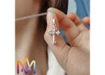 OEM ODM Cross Zircon Pendant Womens Engraved Necklace