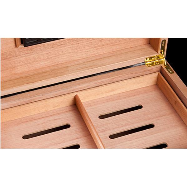 Two Layer Wood Cigar Box Humidor High Precision Hygrometer SGS Certified Large Capacity