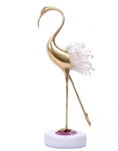 Wholesale OEM Red Crowned Crane Copper Crystal Decorative Art Craft from china suppliers