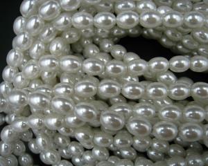 Wholesale DIY Handmade Whtie Color 8mm x 12mm Oval ABS Plastic Pearls Loose Beads from china suppliers