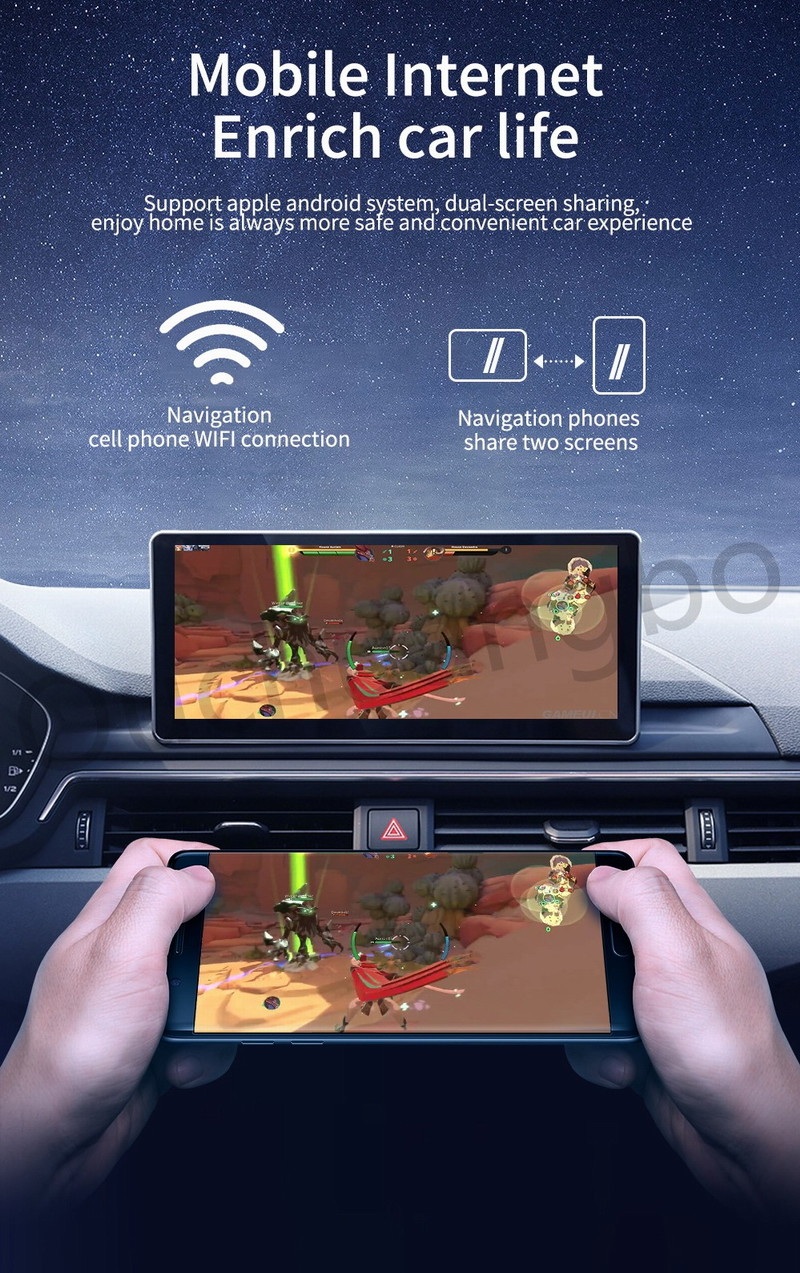 Ouchuangbo upgrade Audi A8 2012-2018 original radio gps car screen to android 9.0 decode box 4GB wifi