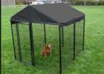 Powder Coating Welded Metal Dog Kennels For Large Dogs Black Color Easy Install