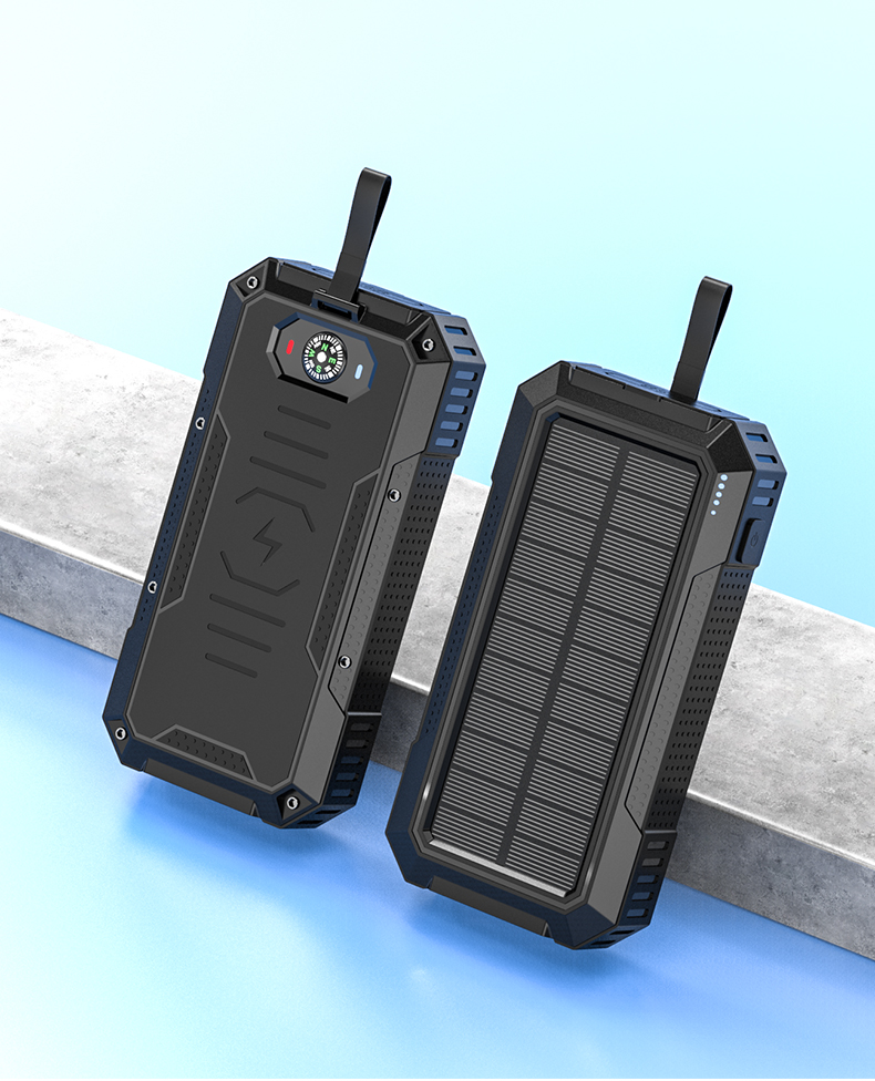 Wireless Charging Outdoor Power Bank 30000mAh with 22.5W Solar Panel and High Capacity