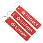 Red White Aviation Tag Keychain Customizable Double Embroidery Promotional Gift