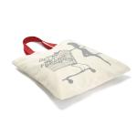 Red Handle Beige Shopping 8oz Cotton Tote Bags