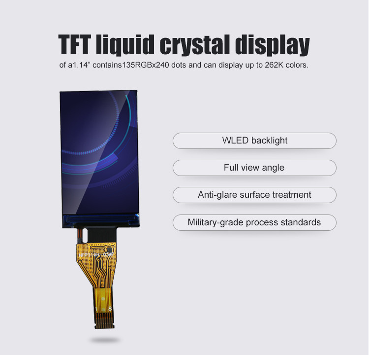 Polcd ST7789V 1.14 Tft 135X240 1.56Mm Touchscreen Display Module