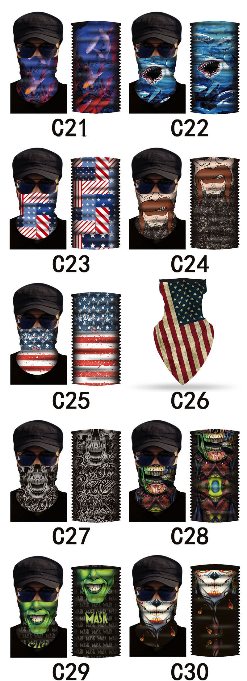 Microfiber Men Sport Filter Face Head Moldes Plain Bandanas