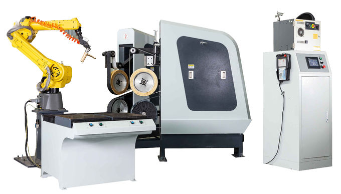 Plumbing Handle Automatic Polishing Machine 15KW With FANUC M-10iA Robot