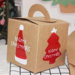 Colorful Gift Christmas Packaging Box With Lovely Pictures 9.3*9.3*9.5cm