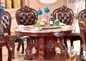Wholesale dining room round dining table marble top wooden carved from china suppliers